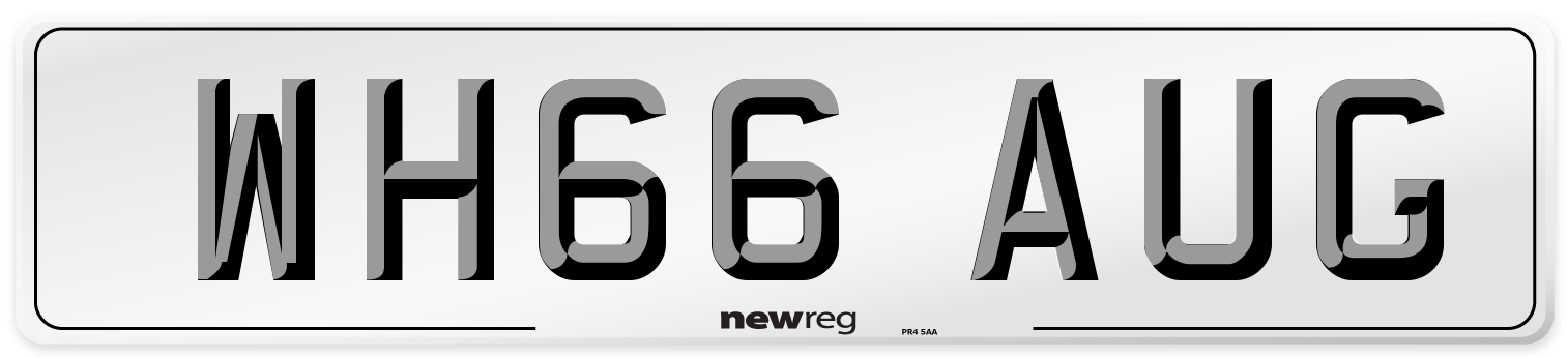 WH66 AUG Number Plate from New Reg